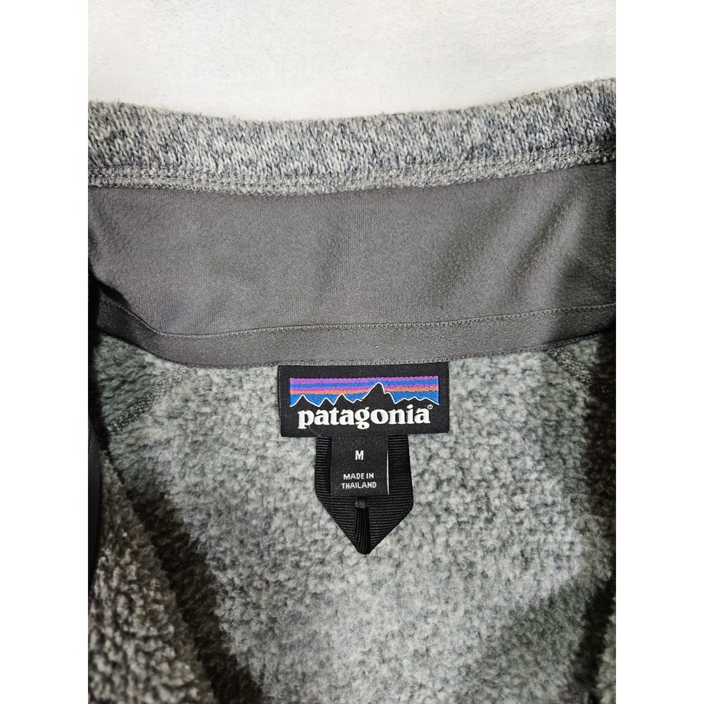 Patagonia Sweater Men Medium Gray Quarter Zip Fleece Pullover Better Sweater 1/4 - Picture 3 of 8